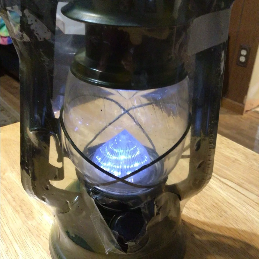Zoom Green LED Hurricane Lantern